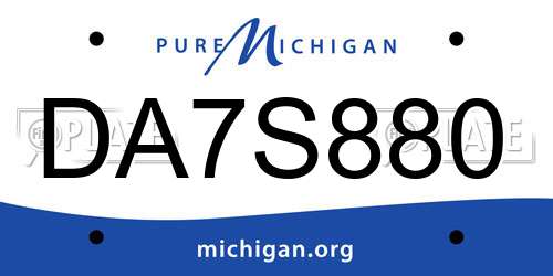 DA7S880 Michigan License Plate