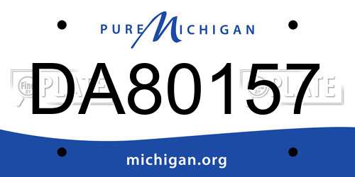 DA80157 Michigan License Plate