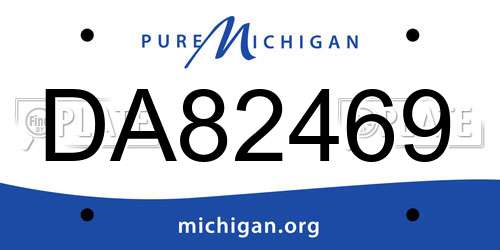 DA82469 Michigan License Plate