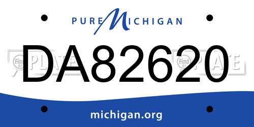 DA82620 Michigan License Plate