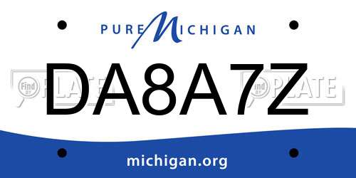 DA8A7Z Michigan License Plate