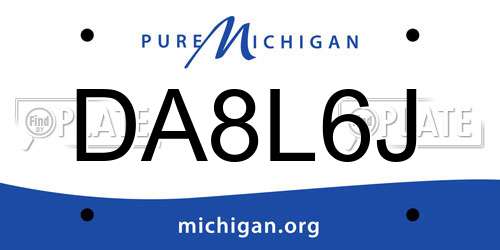 DA8L6J Michigan License Plate
