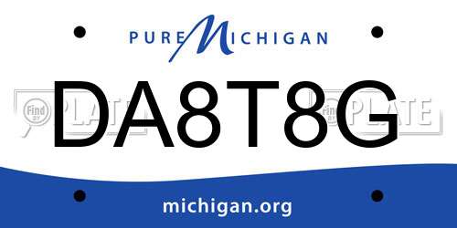 DA8T8G Michigan License Plate