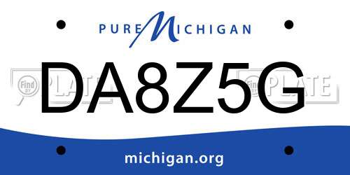 DA8Z5G Michigan License Plate