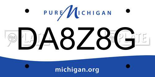 DA8Z8G Michigan License Plate