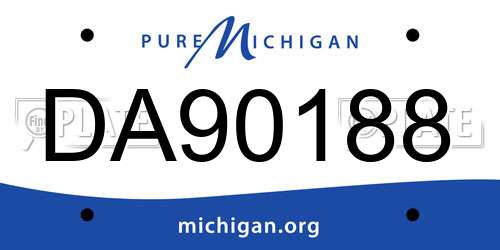 DA90188 Michigan License Plate