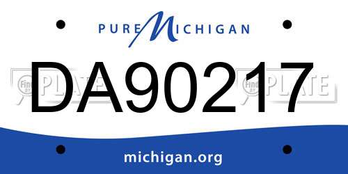DA90217 Michigan License Plate