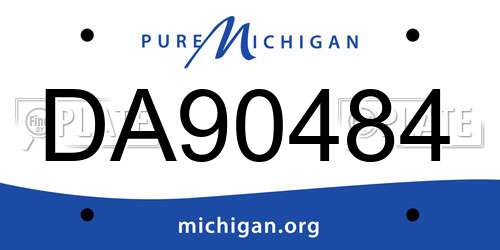 DA90484 Michigan License Plate