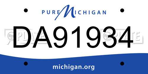 DA91934 Michigan License Plate