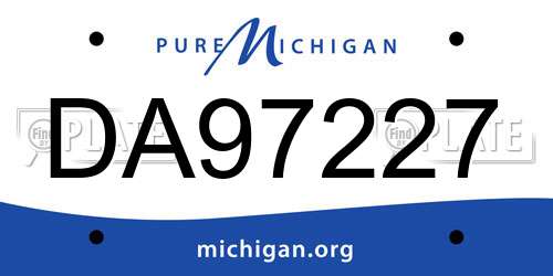 DA97227 Michigan License Plate