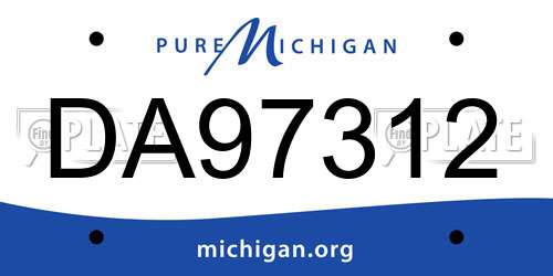 DA97312 Michigan License Plate