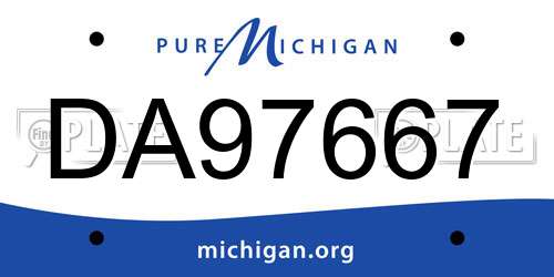 DA97667 Michigan License Plate