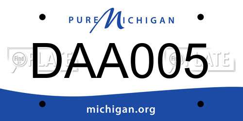 DAA005 Michigan License Plate