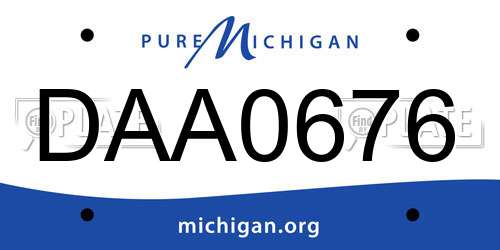 DAA0676 Michigan License Plate