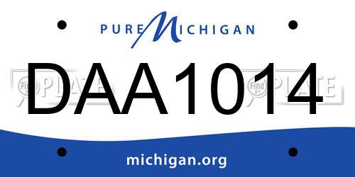 DAA1014 Michigan License Plate