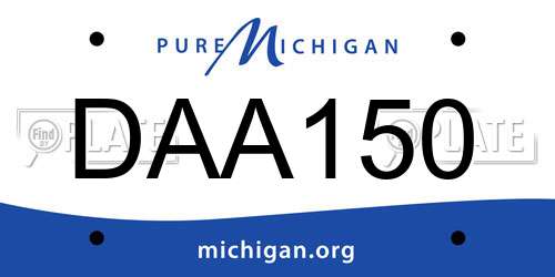 DAA150 Michigan License Plate
