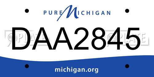 DAA2845 Michigan License Plate