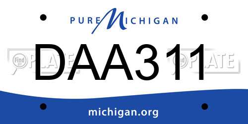 DAA311 Michigan License Plate