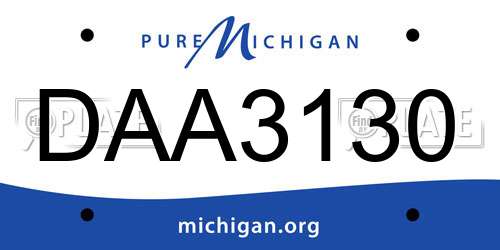 DAA3130 Michigan License Plate