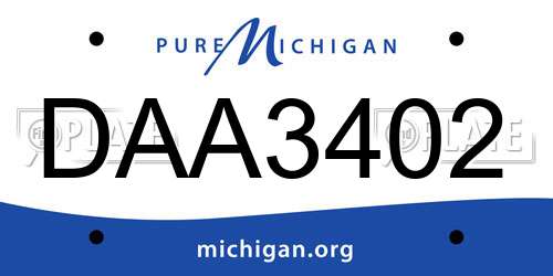 DAA3402 Michigan License Plate
