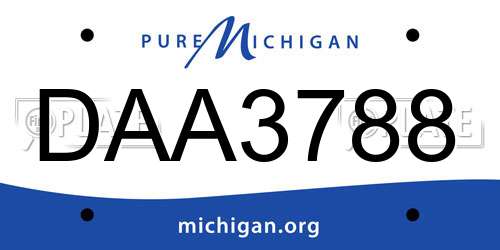 DAA3788 Michigan License Plate