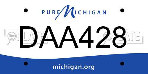 DAA428 Michigan License Plate