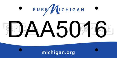 DAA5016 Michigan License Plate
