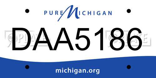 DAA5186 Michigan License Plate
