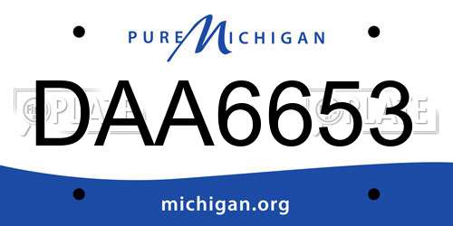 DAA6653 Michigan License Plate