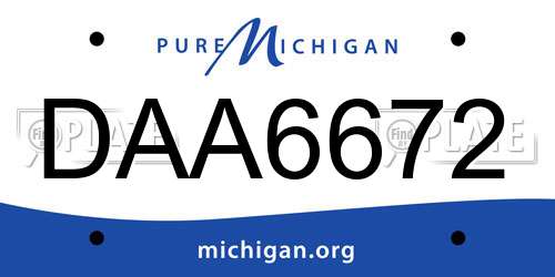 DAA6672 Michigan License Plate