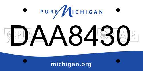 DAA8430 Michigan License Plate