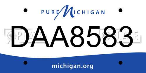 DAA8583 Michigan License Plate