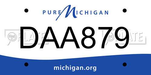 DAA879 Michigan License Plate
