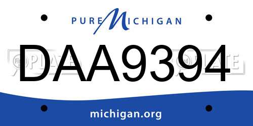 DAA9394 Michigan License Plate