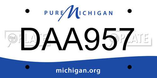 DAA957 Michigan License Plate