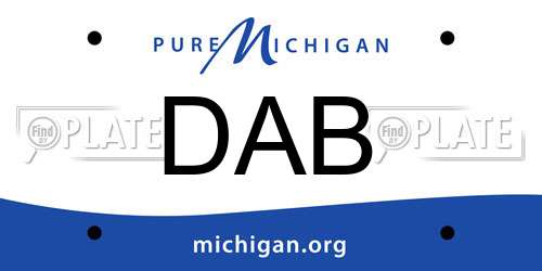 DAB Michigan License Plate