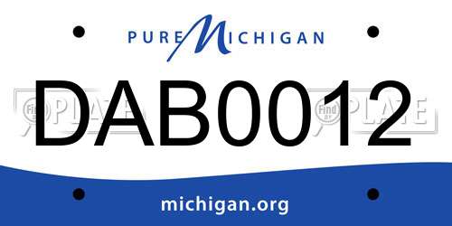 DAB0012 Michigan License Plate