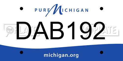 DAB192 Michigan License Plate