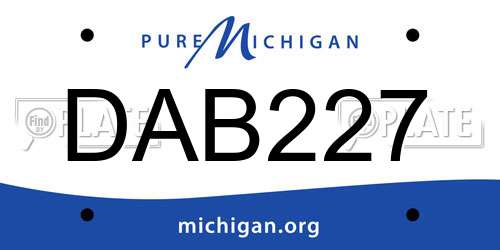 DAB227 Michigan License Plate