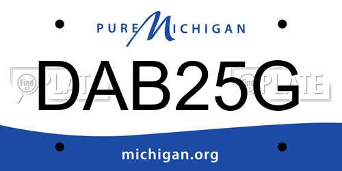 DAB25G Michigan License Plate