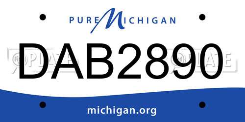 DAB2890 Michigan License Plate