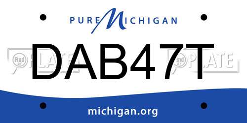 DAB47T Michigan License Plate