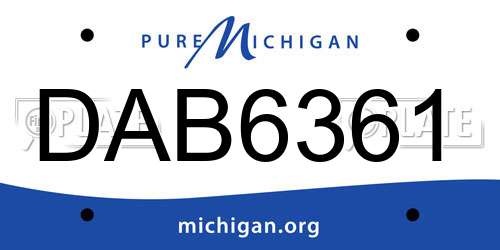 DAB6361 Michigan License Plate