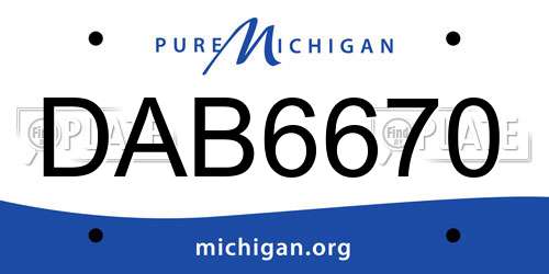 DAB6670 Michigan License Plate