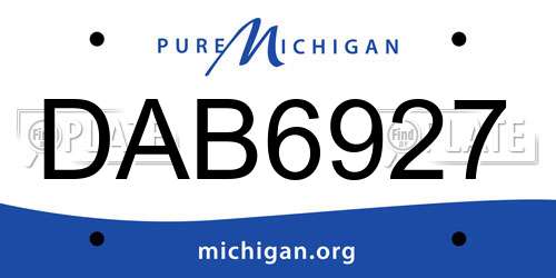 DAB6927 Michigan License Plate