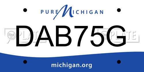DAB75G Michigan License Plate