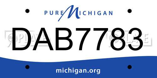DAB7783 Michigan License Plate