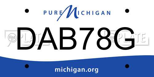 DAB78G Michigan License Plate