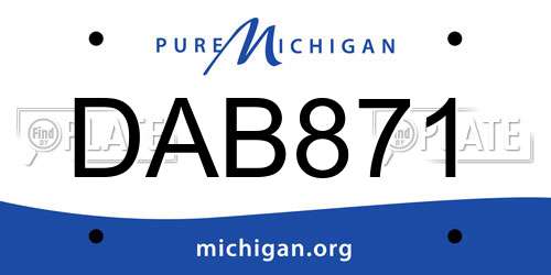 DAB871 Michigan License Plate