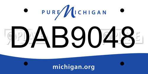 DAB9048 Michigan License Plate